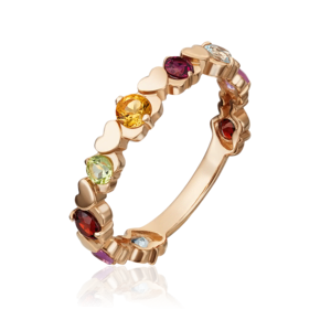 Кольцо из красного золота с миксом камней 01-5329-00-252-1110-57