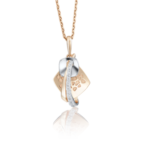 Подвеска из комбинированного золота с фианитами 03-2747-00-401-1111-48