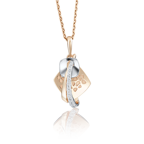 Подвеска из комбинированного золота с фианитами 03-2747-00-401-1111-48