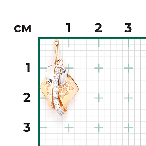 Подвеска из комбинированного золота с фианитами 03-2747-00-401-1111-48