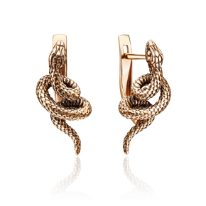 Серьги «Змеи» с английским замком из красного золота 02-4536-00-000-1110-42