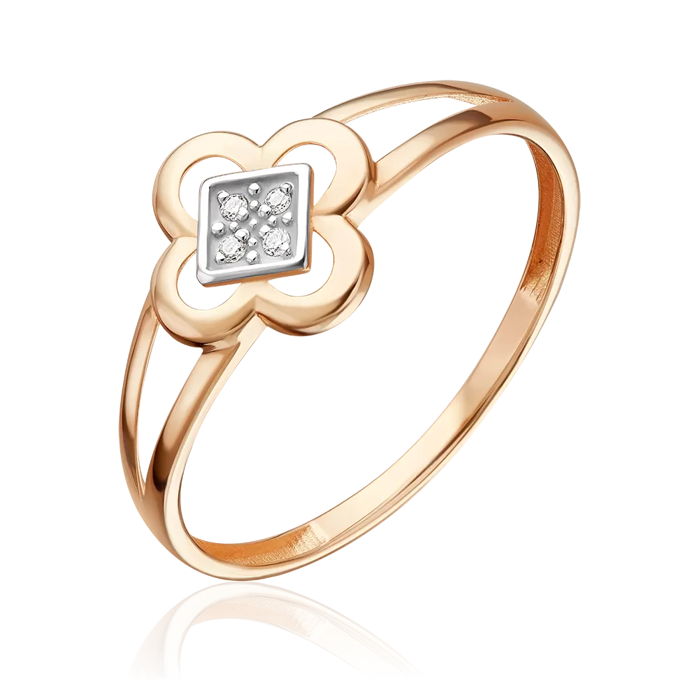 Кольцо из красного золота с бриллиантами 01-5991-00-101-1110