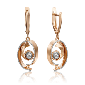 Серьги с английским замком из комбинированного золота 02-4393-00-000-1111-65