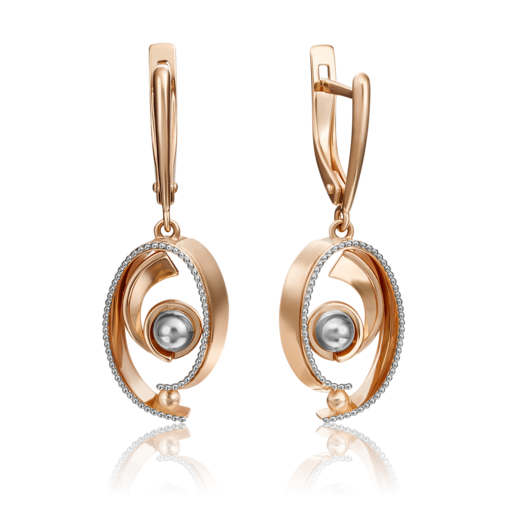 Серьги с английским замком из комбинированного золота 02-4393-00-000-1111-65