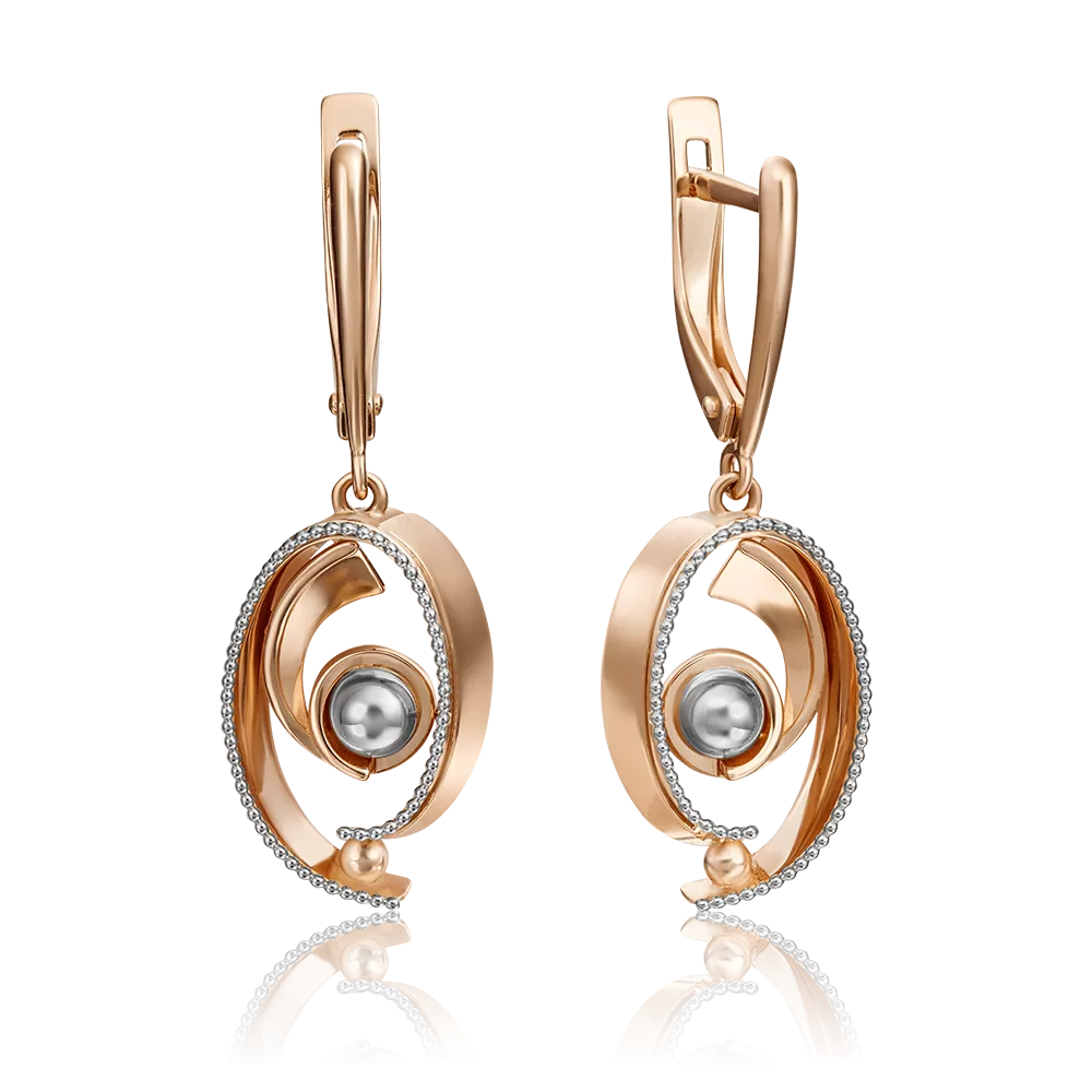 Серьги с английским замком из комбинированного золота 02-4393-00-000-1111-65