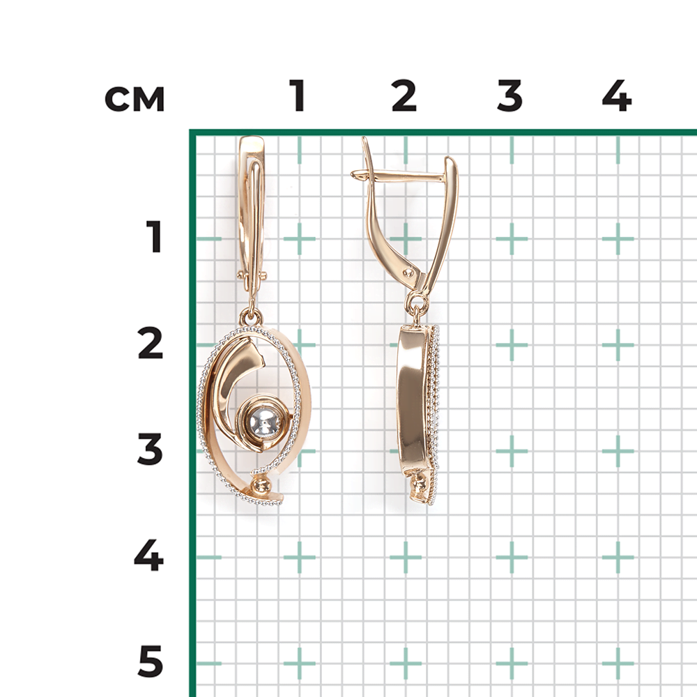Серьги с английским замком из комбинированного золота 02-4393-00-000-1111-65