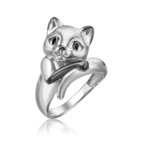 Кольцо «Кошка» из серебра с эмалью 01-5595-00-000-0200