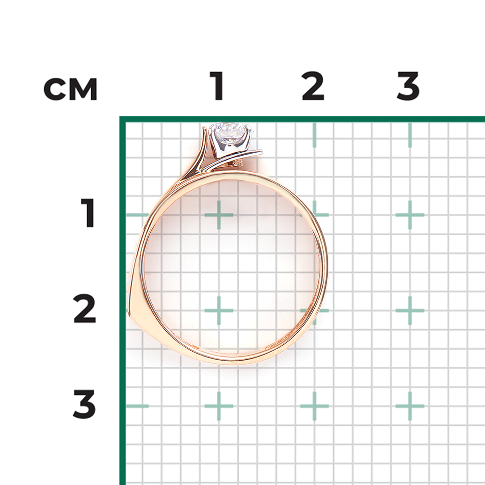 Кольцо из комбинированного золота с бриллиантом 01-5181-00-101-1111-30