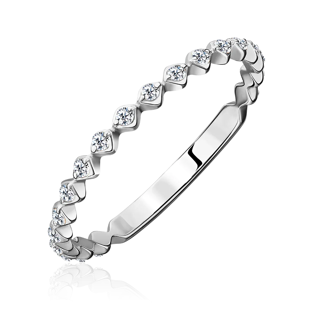 Кольцо из белого золота с фианитами 01-5294-00-401-1120-48