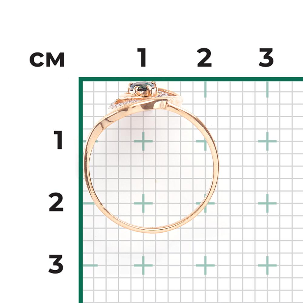 Кольцо из красного золота с сапфиром и бриллиантами 01-0135-00-105-1110-30