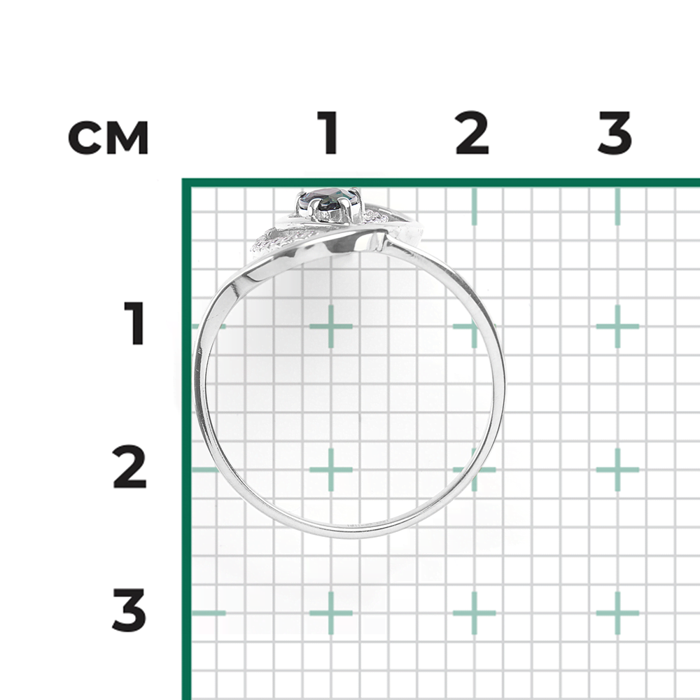 Кольцо из белого золота с сапфиром и бриллиантами 01-0136-00-105-1120-30