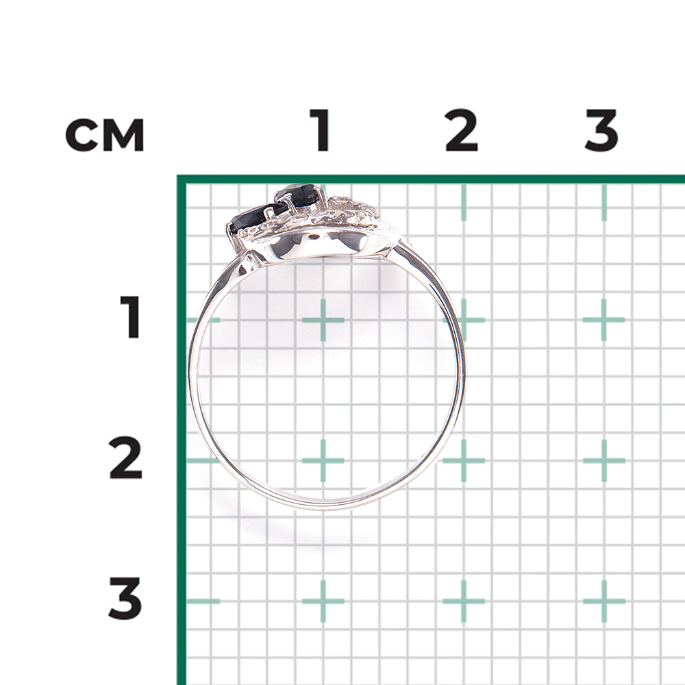 Кольцо из белого золота с сапфирами и бриллиантами 01-0140-00-105-1120-30