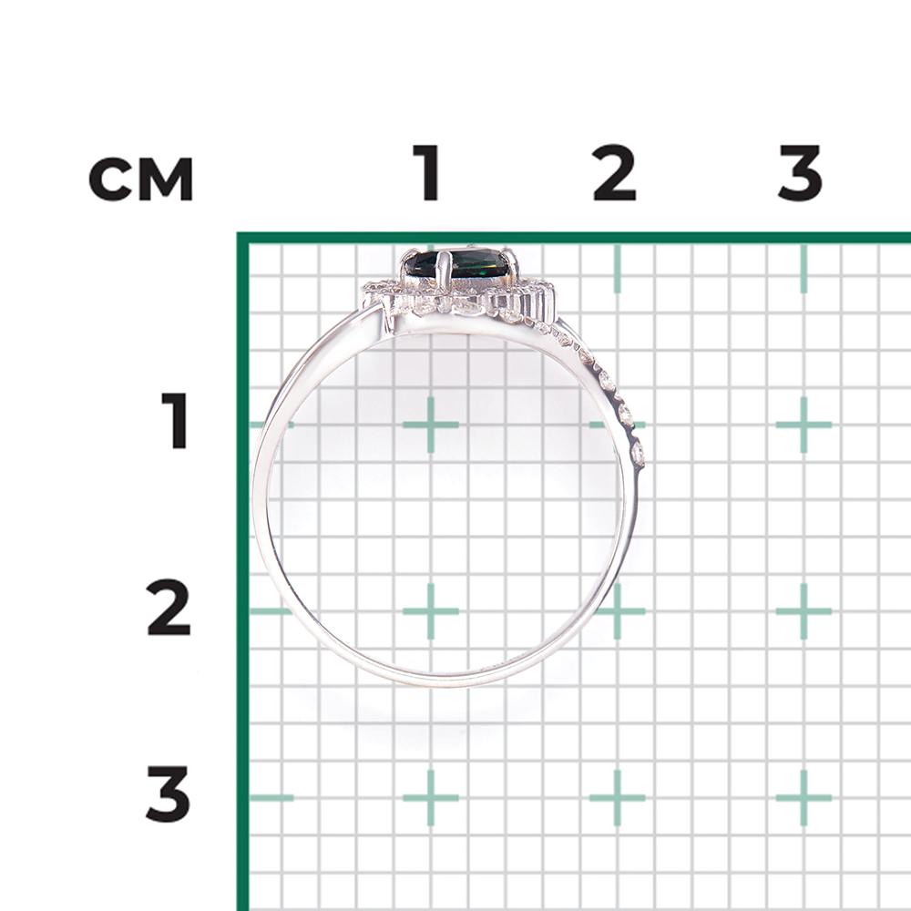Кольцо из белого золота с сапфиром и бриллиантами 01-0146-00-105-1120-30
