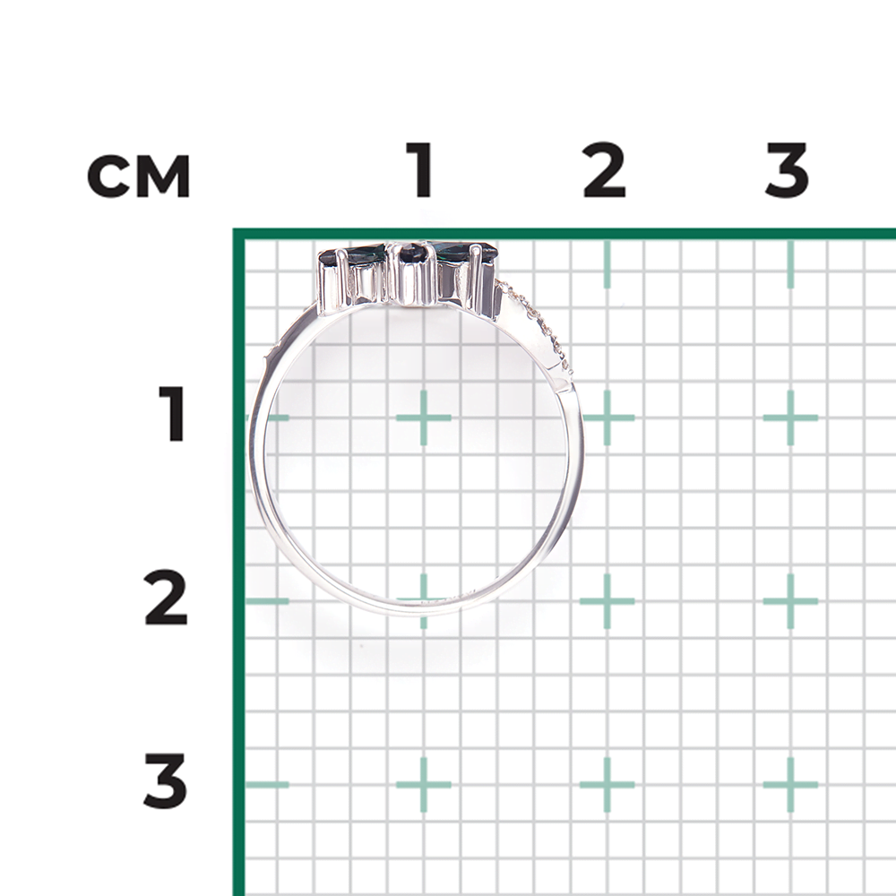Кольцо из белого золота с сапфирами и бриллиантами 01-0172-00-105-1120-30