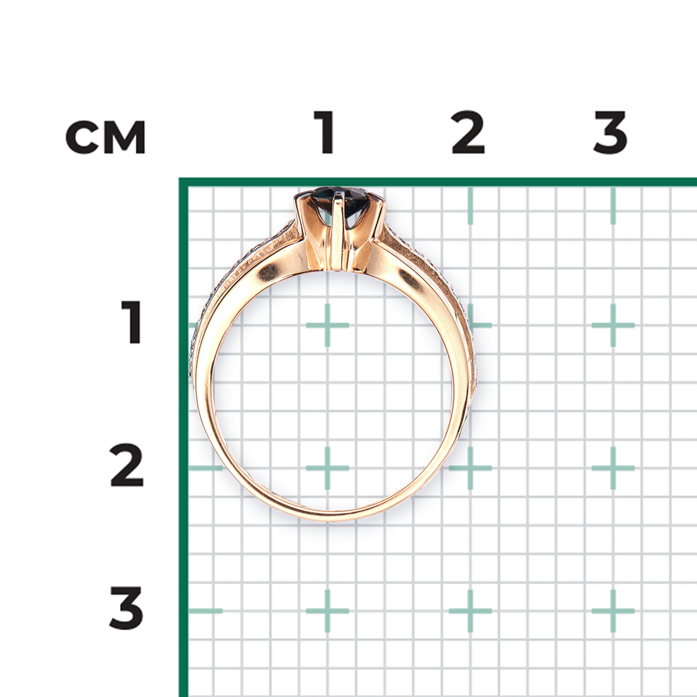 Кольцо из красного золота с сапфиром и бриллиантами 01-0181-00-105-1110-30