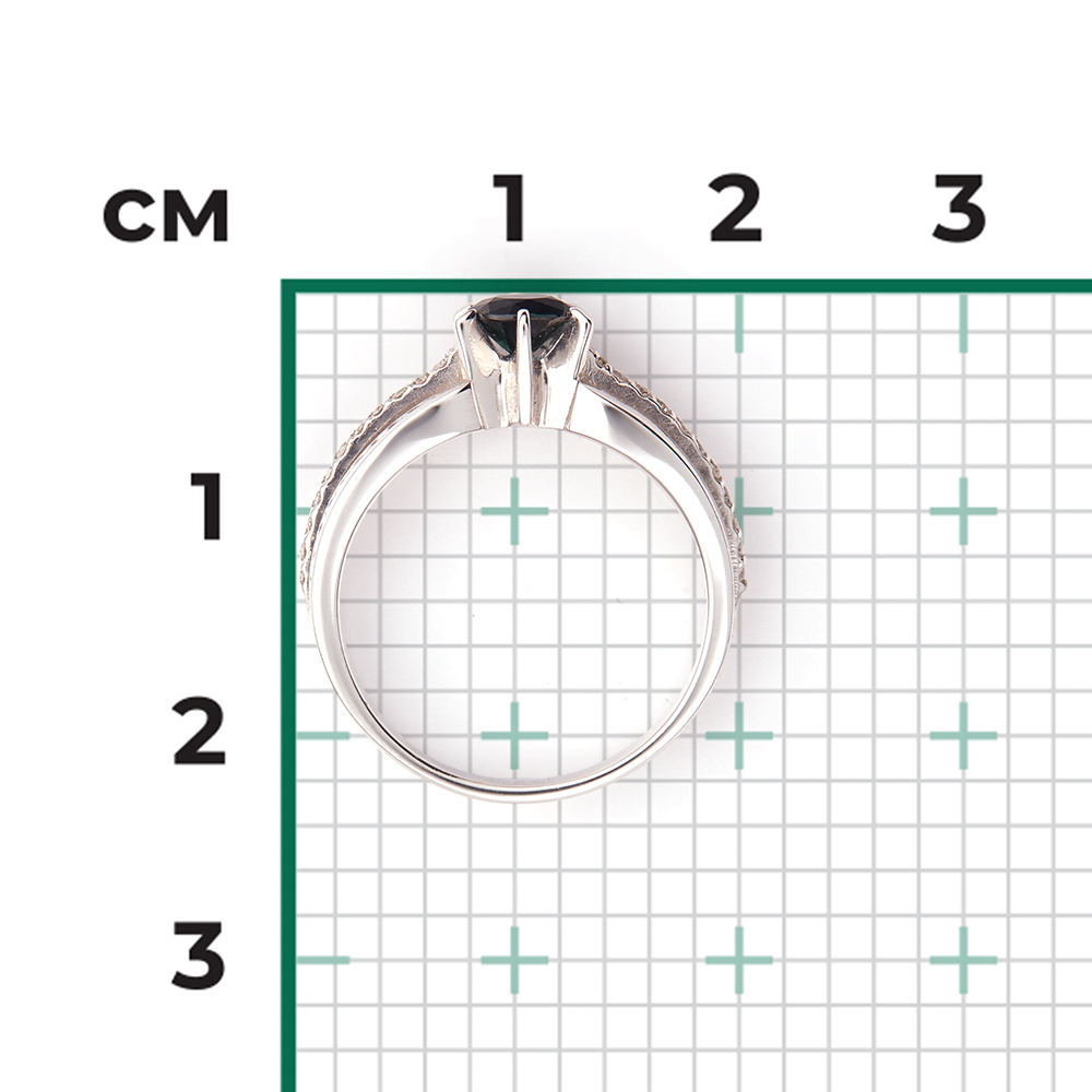 Кольцо из белого золота с сапфиром и бриллиантами 01-0182-00-105-1120-30