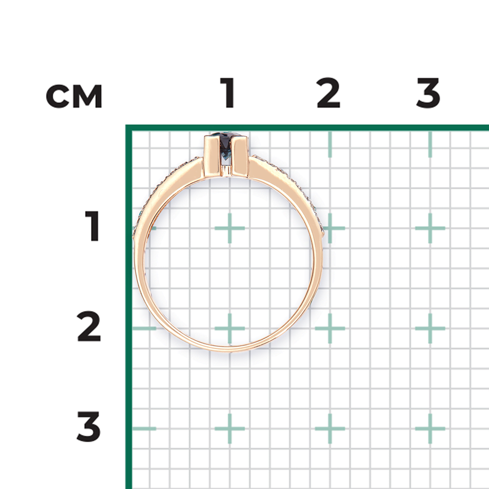 Кольцо из красного золота с сапфиром и бриллиантами 01-0183-00-105-1110-30
