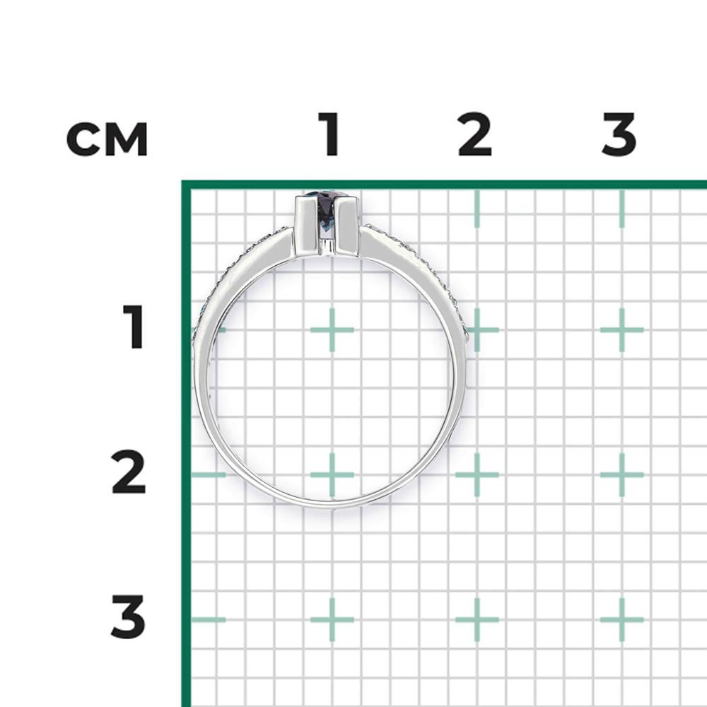 Кольцо из белого золота с сапфиром и бриллиантами 01-0184-00-105-1120-30