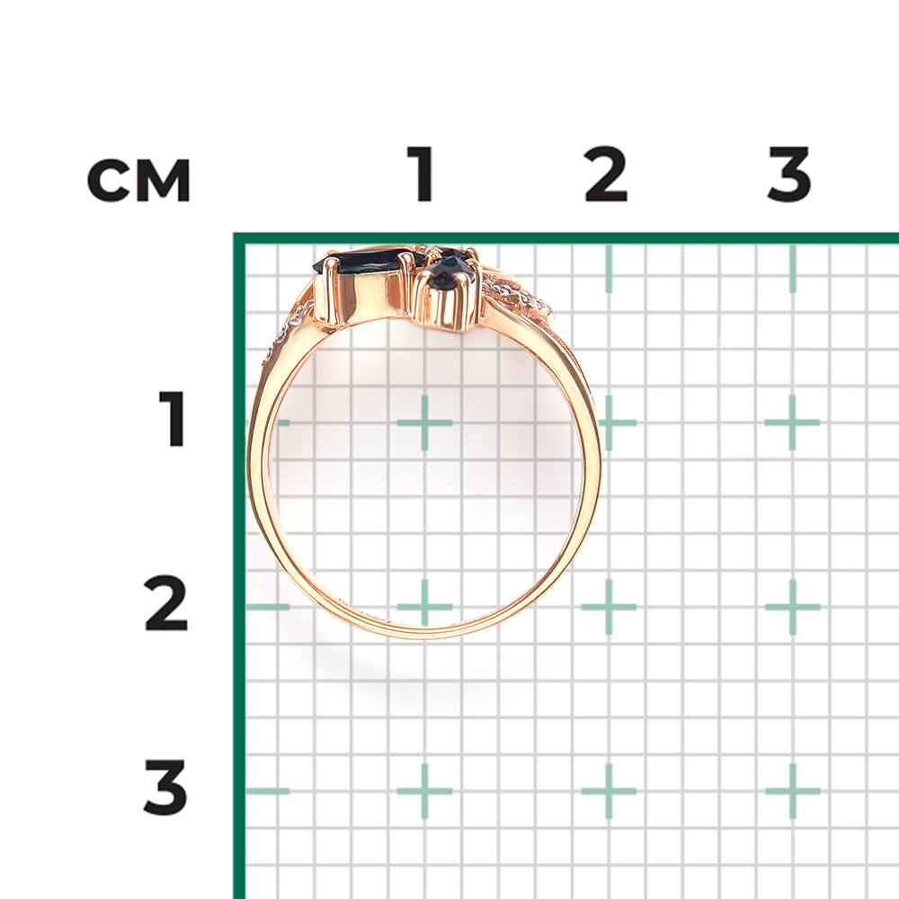 Кольцо из красного золота с сапфирами и бриллиантами 01-0185-00-105-1110-30