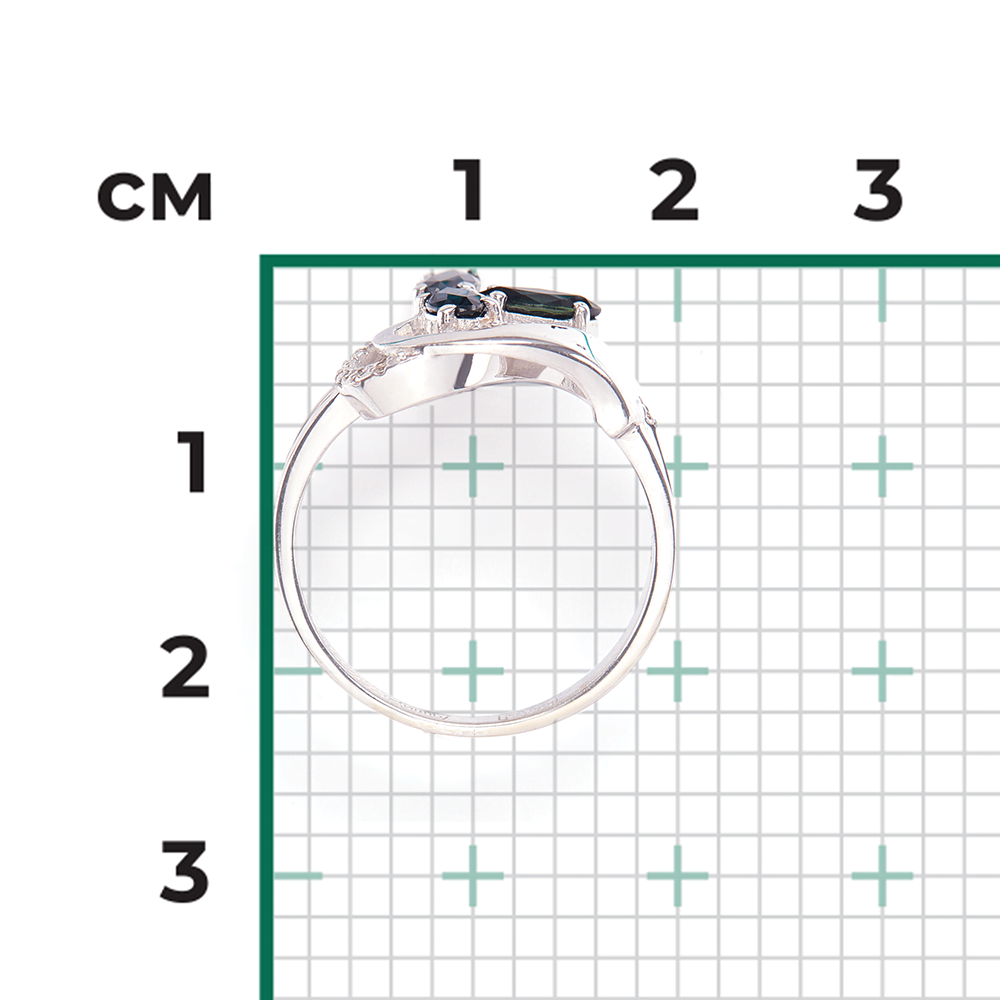 Кольцо из белого золота с сапфирами и бриллиантами 01-0186-00-105-1120-30