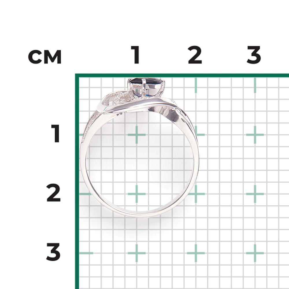 Кольцо из белого золота с сапфиром и бриллиантами 01-0215-00-105-1120-30