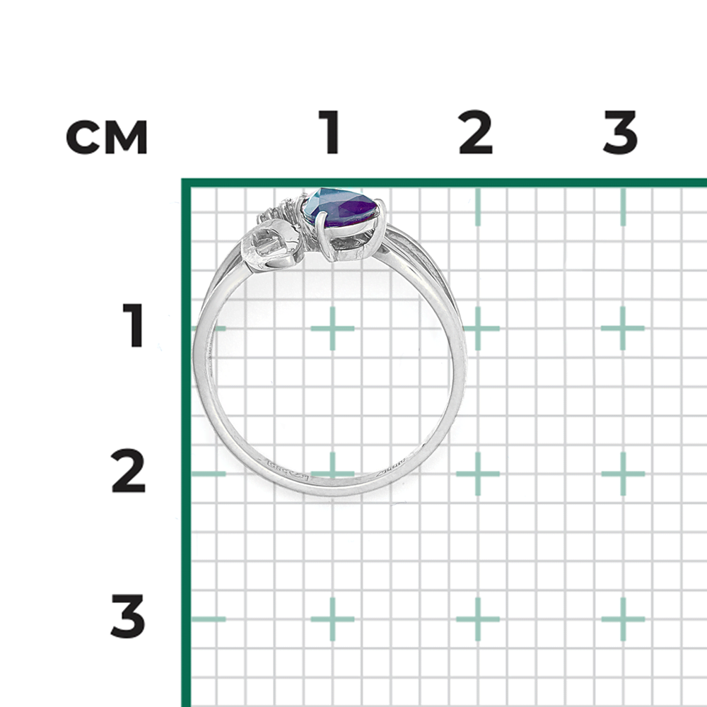 Кольцо из белого золота с сапфиром и бриллиантами 01-0217-00-105-1120-30