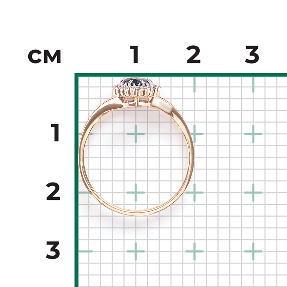 Кольцо из красного золота с сапфиром и бриллиантами 01-0218-00-105-1110-30