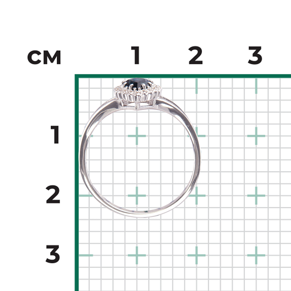 Кольцо из белого золота с сапфиром и бриллиантами 01-0219-00-105-1120-30
