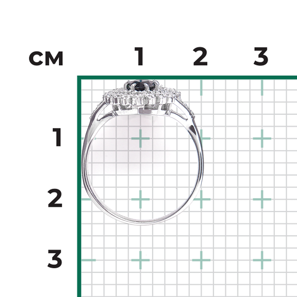 Кольцо из белого золота с сапфиром и бриллиантами 01-0221-00-105-1120-30