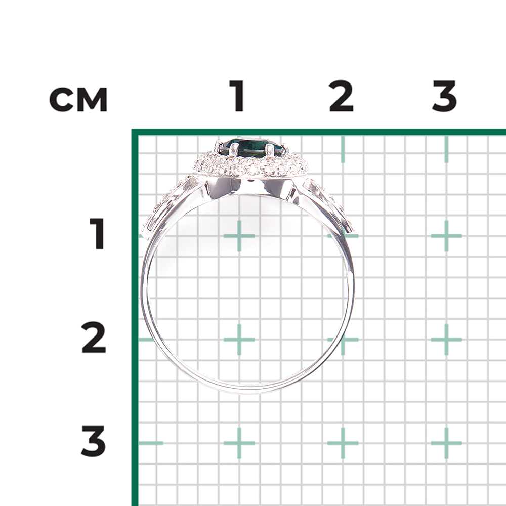Кольцо из белого золота с сапфиром и бриллиантами 01-0225-00-105-1120-30