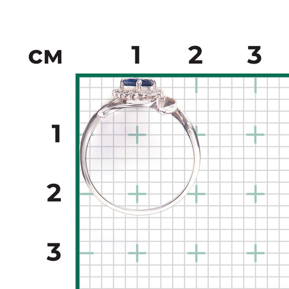 Кольцо из белого золота с сапфиром и бриллиантами 01-0229-00-105-1120-30