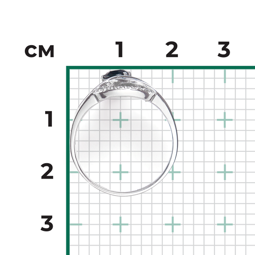 Кольцо из белого золота с сапфиром и бриллиантами 01-0231-00-105-1120-30