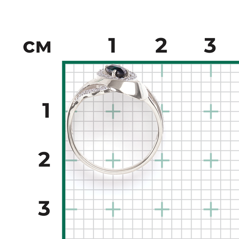 Кольцо из белого золота с сапфиром и бриллиантами 01-0246-00-105-1120-30