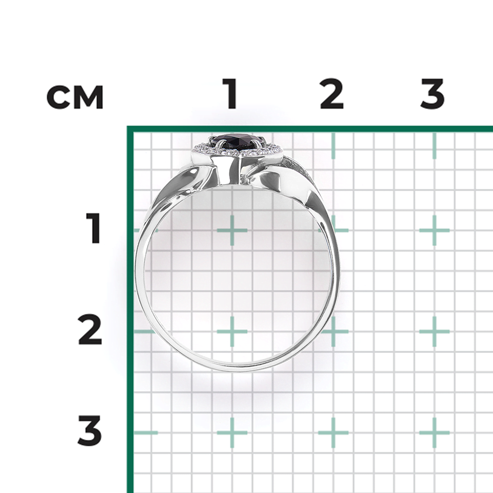 Кольцо из белого золота с сапфиром и бриллиантами 01-0250-00-105-1120-30