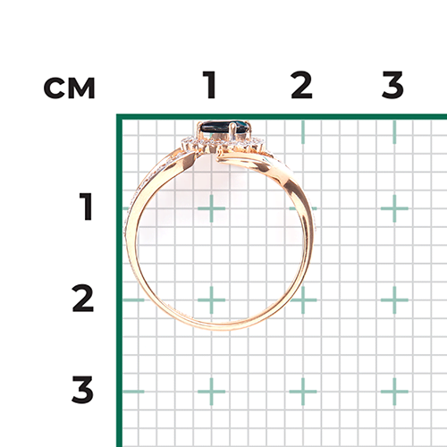 Кольцо из красного золота с сапфиром и бриллиантами 01-0259-00-105-1110-30