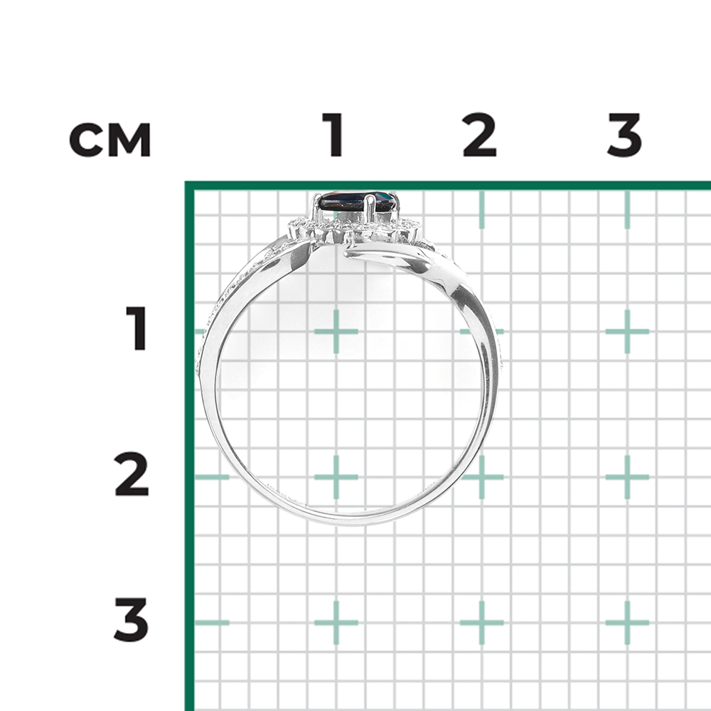 Кольцо из белого золота с сапфиром и бриллиантами 01-0260-00-105-1120-30