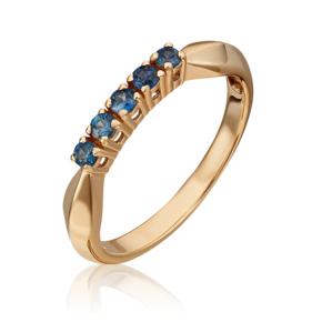 Кольцо из красного золота с сапфирами