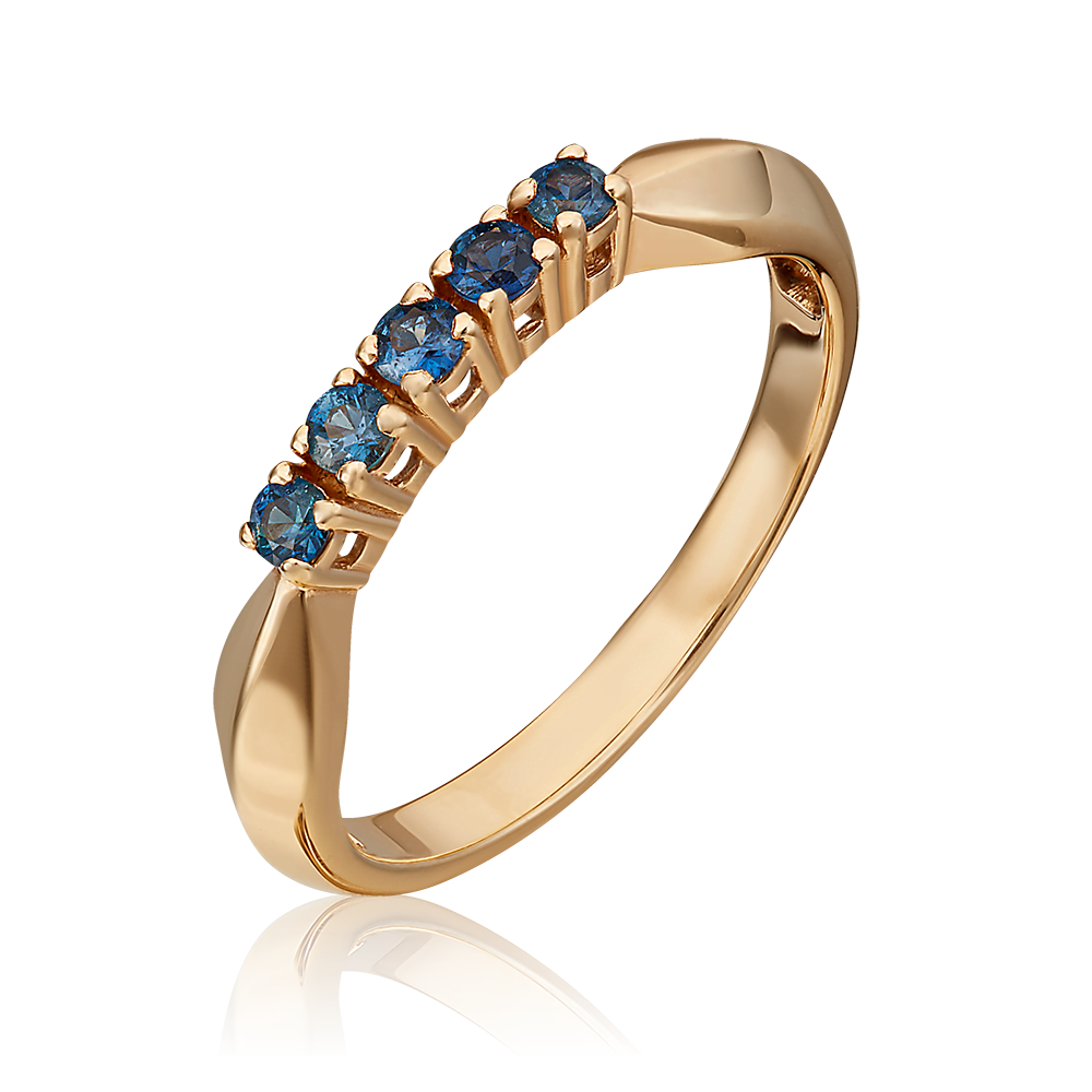 Кольцо из красного золота с сапфирами 01-0281-00-102-1110-30