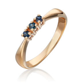 Кольцо из красного золота с сапфирами 01-0283-00-102-1110-30