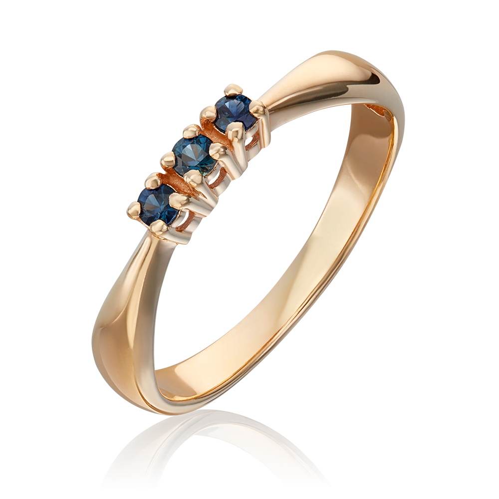 Кольцо из красного золота с сапфирами 01-0283-00-102-1110-30