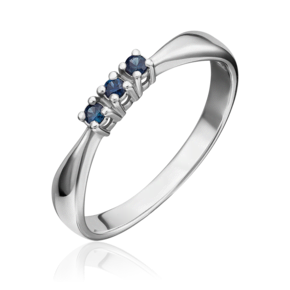 Кольцо из белого золота с сапфирами 01-0284-00-102-1120-30