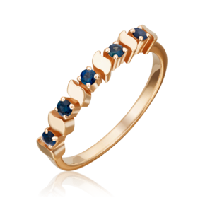 Кольцо из красного золота с сапфирами 01-0285-00-102-1110-30