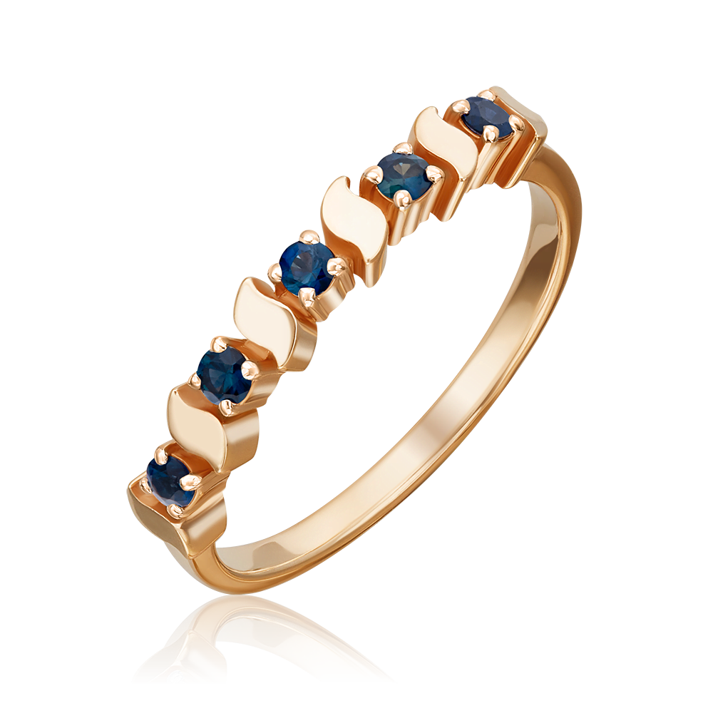 Кольцо из красного золота с сапфирами 01-0285-00-102-1110-30