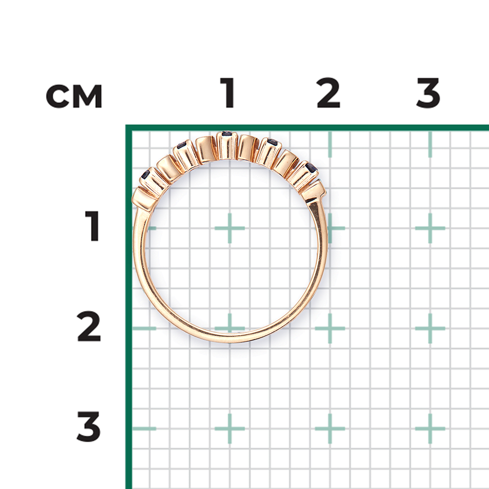 Кольцо из красного золота с сапфирами 01-0285-00-102-1110-30