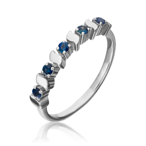 Кольцо из белого золота с сапфирами 01-0286-00-102-1120-30