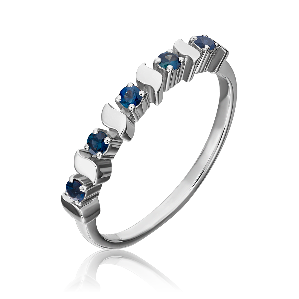Кольцо из белого золота с сапфирами 01-0286-00-102-1120-30