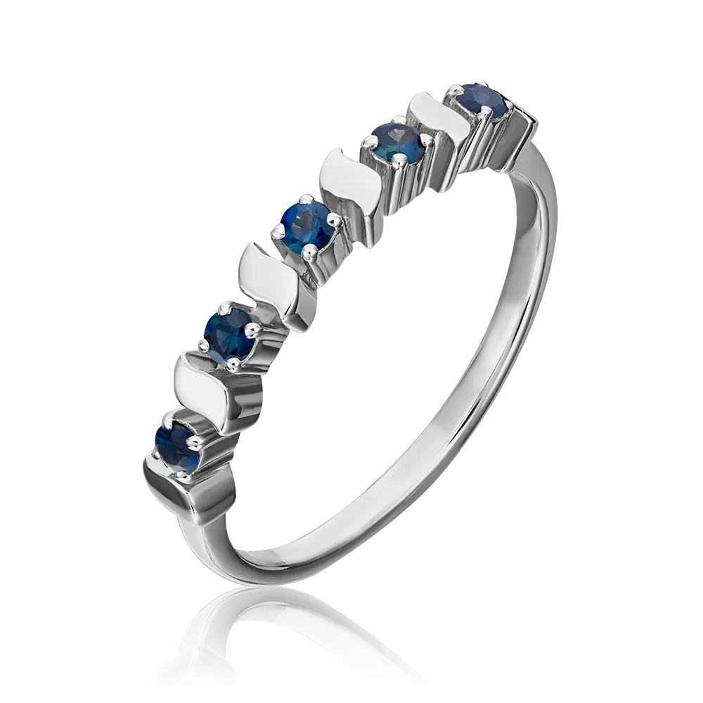 Кольцо из белого золота с сапфирами 01-0286-00-102-1120-30