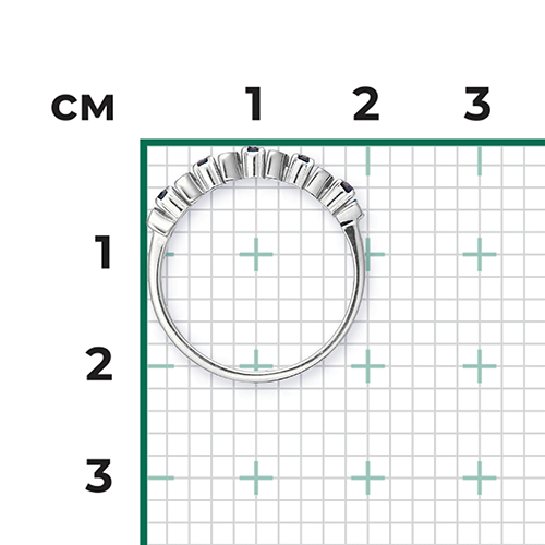 Кольцо из белого золота с сапфирами 01-0286-00-102-1120-30