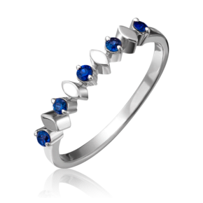 Кольцо из белого золота с сапфирами 01-0288-00-102-1120-30