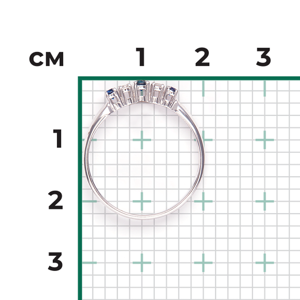 Кольцо из белого золота с сапфирами и бриллиантами 01-0290-00-105-1120-30